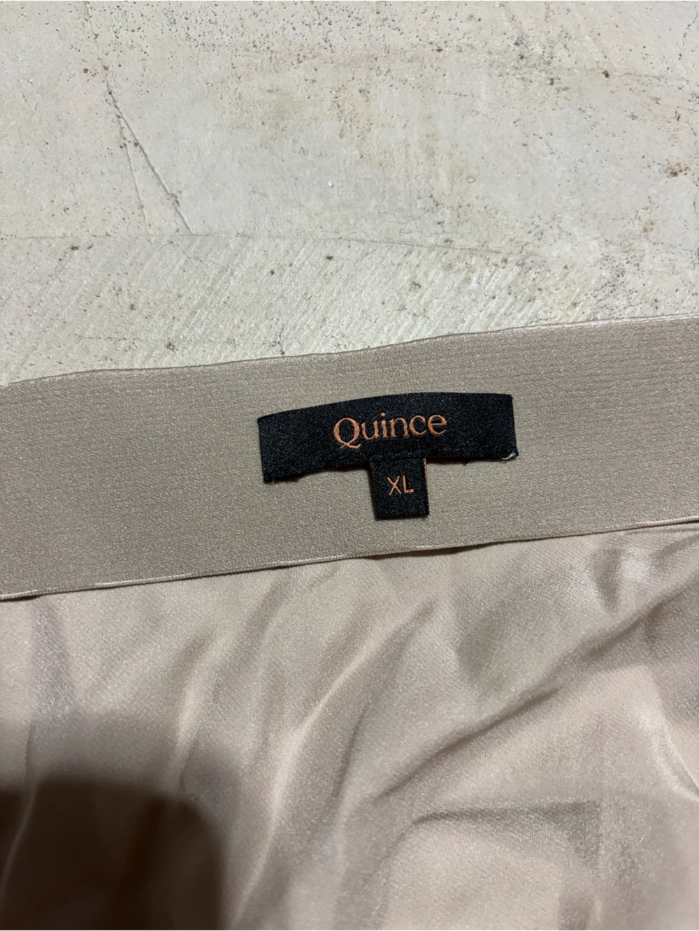 Quince 100% washable silk maxi skirt champagne XL - Picture 9 of 10